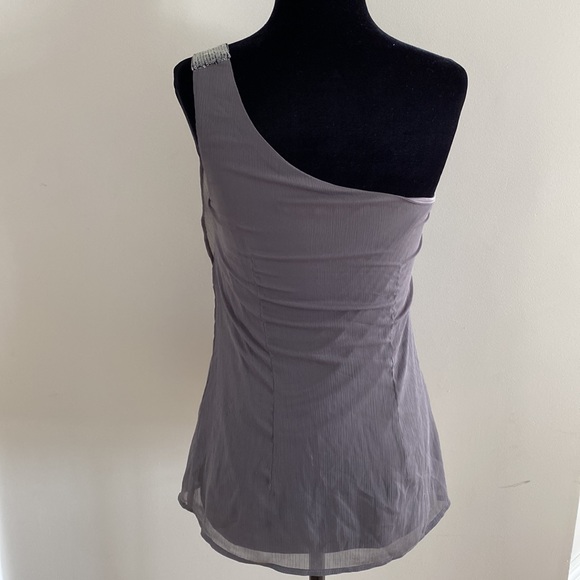 One shoulder top with sparkles on shoulder and sheer material - Picture 5 of 9